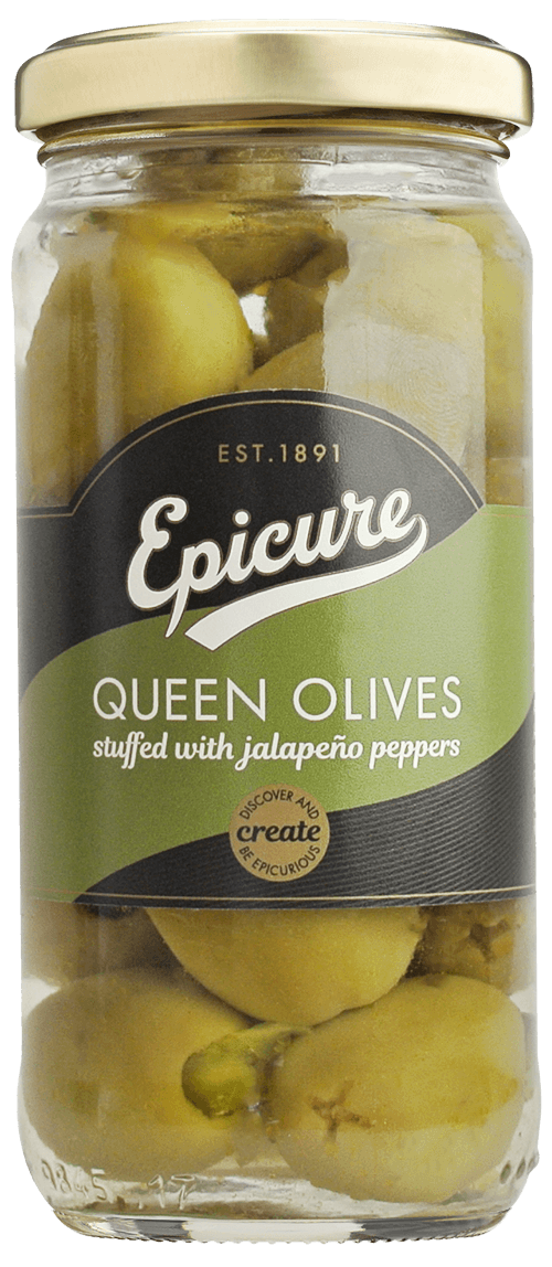 Queen Olives stuffed with jalapeño peppers Item at Epicure
